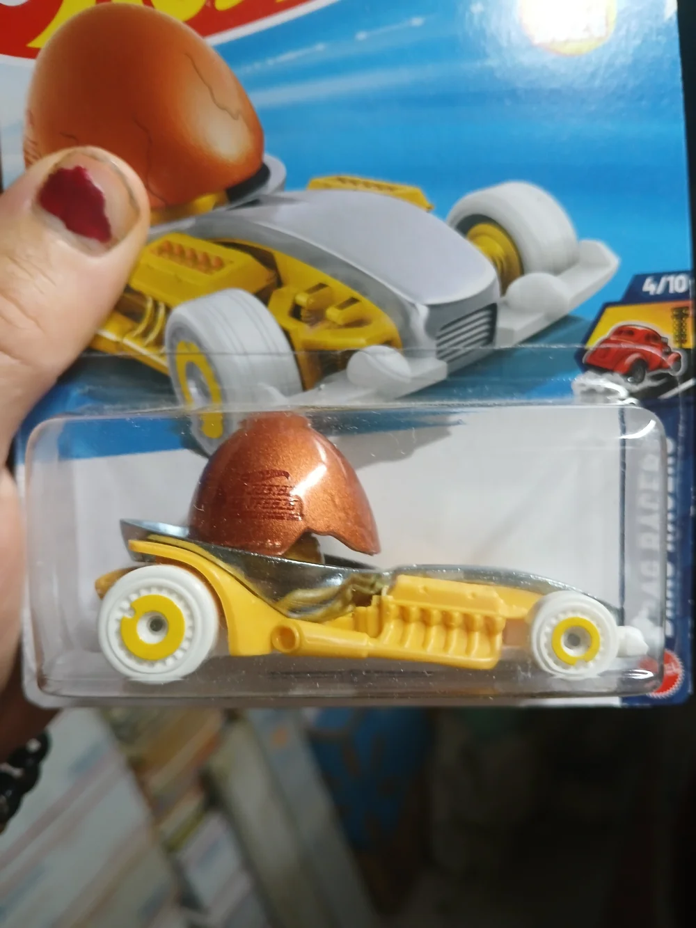 2026 Hot Wheels Eggshelleracer #103 is a 1:64 scale fantasy die-cast dragster sh